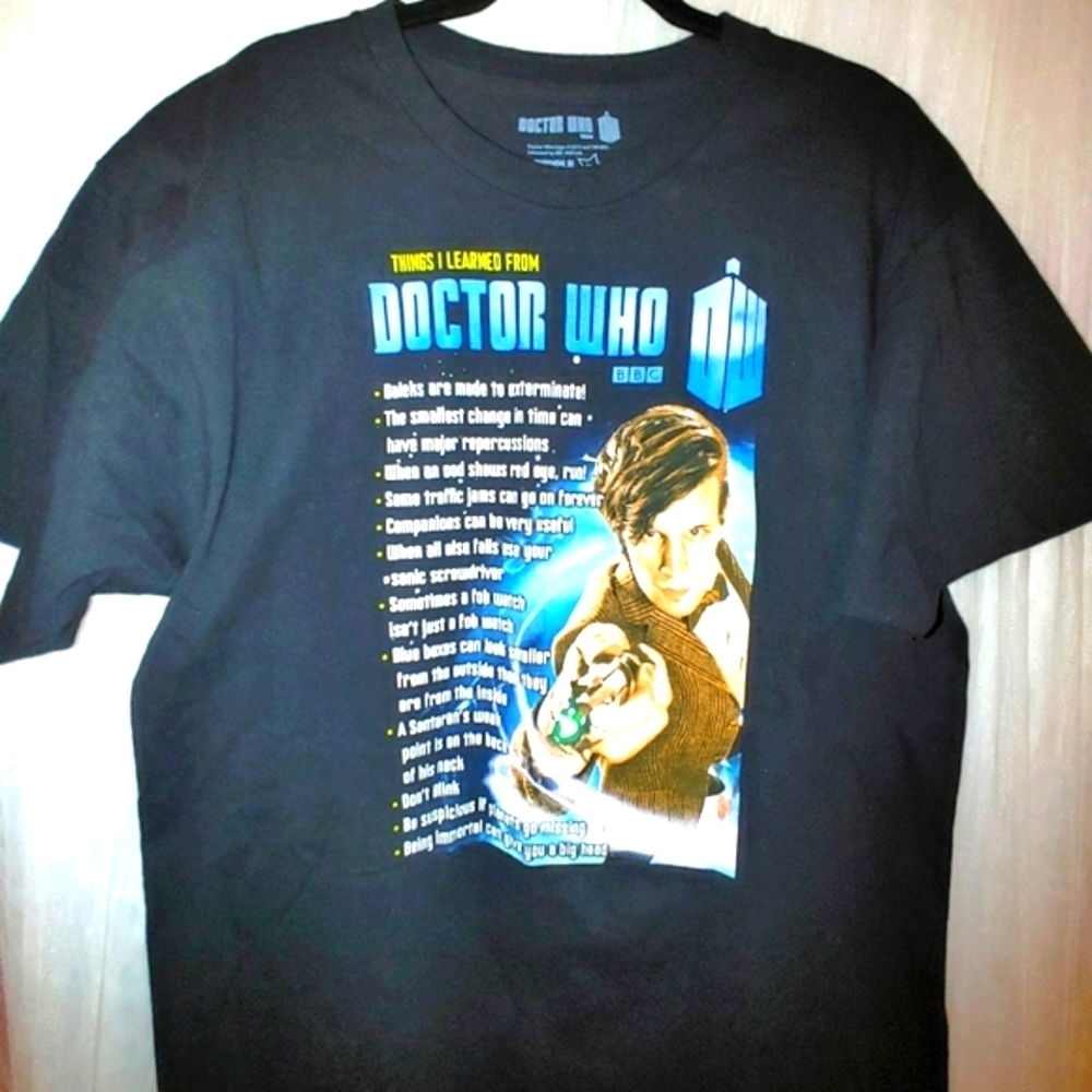 Doctor Who - Things I Learned From Doctor Who Men's Black Short Sleeve Tee XL